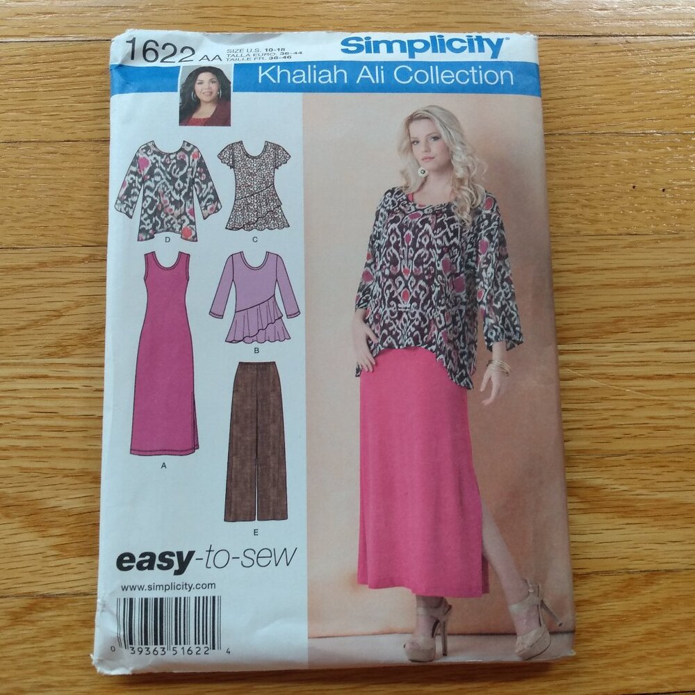 Dress Tunic Pants Sewing Pattern Size 10-18 UNCUT Khaliah Ali 1622 Simplicity